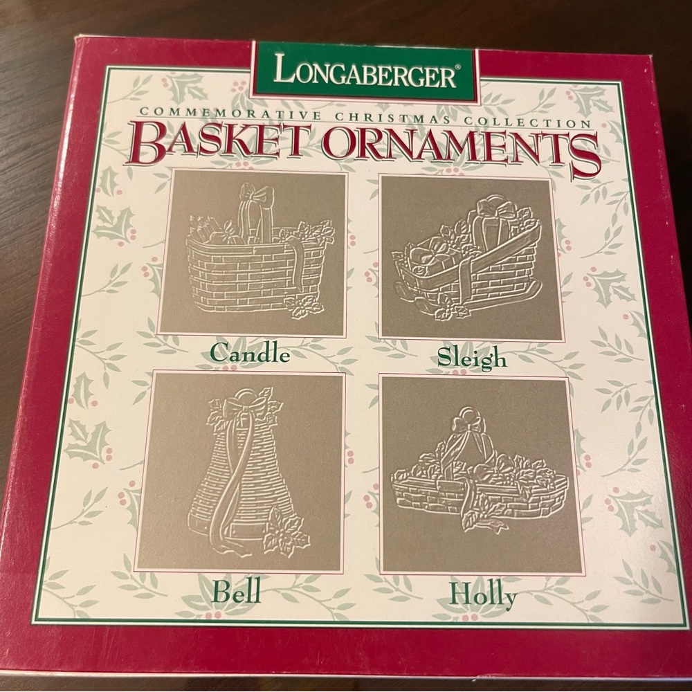 Longaberger Christmas Pewter Basket Ornaments
